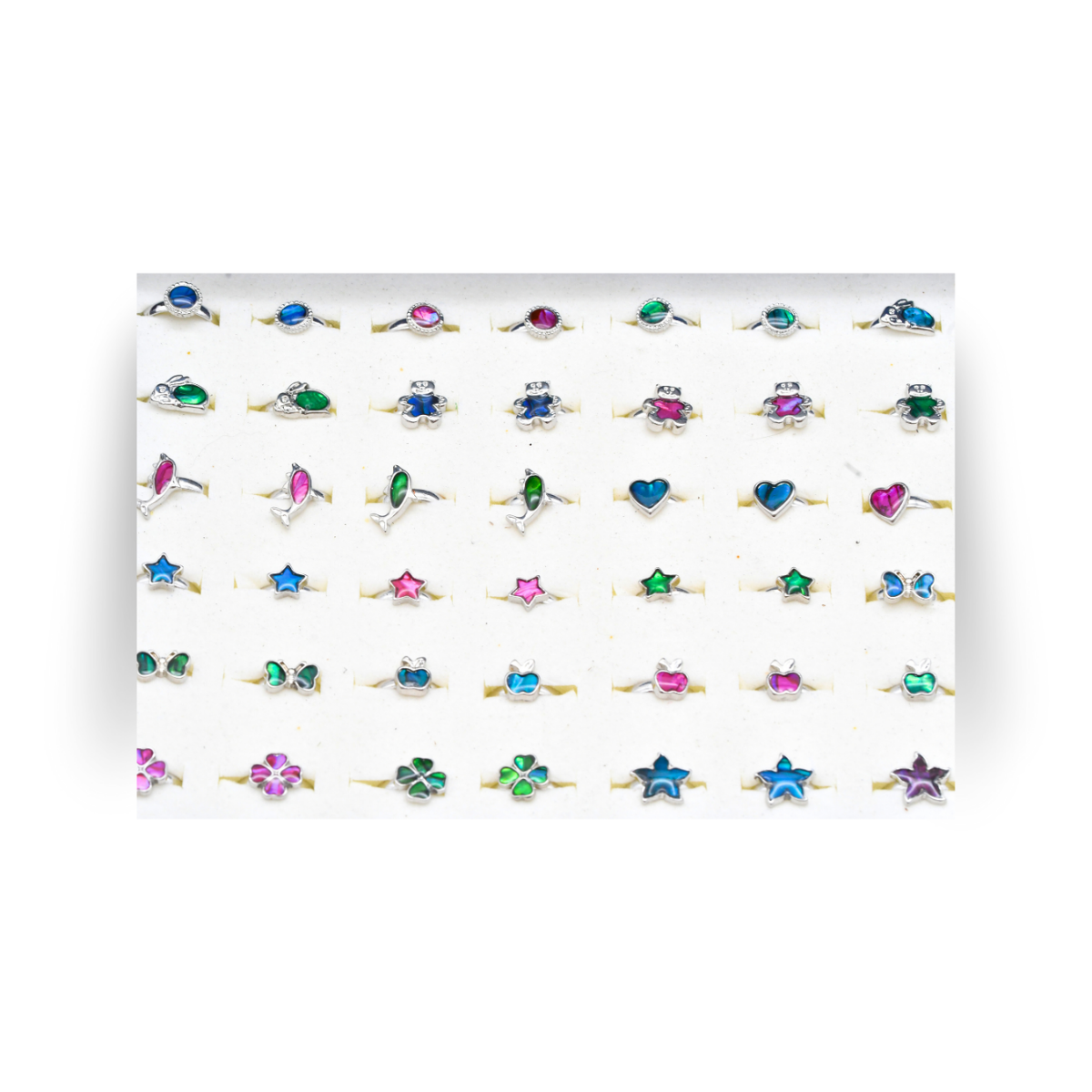 BAGUES MULTICOLORES ENFANT (x 60 pces)