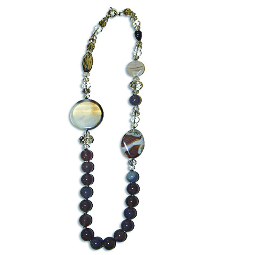 SAUTOIR SIMPLE AGATE MARRON