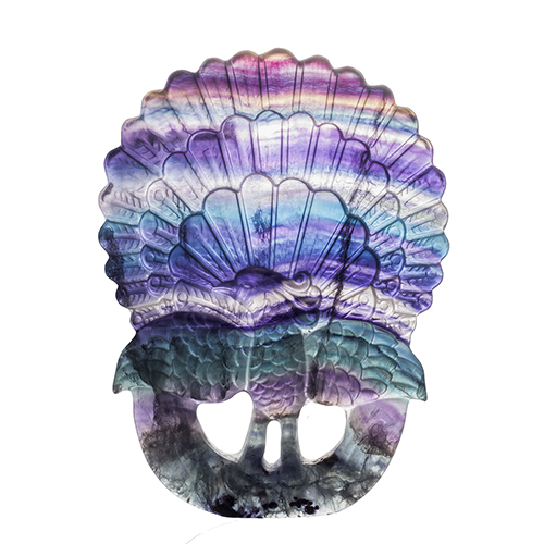 STATUETTE PAON FLUORINE
