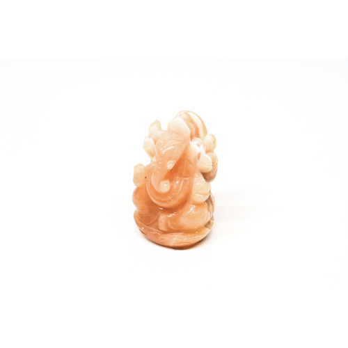 STATUETTE GANESH EN CALCITE ORANGE Qualité EXTRA