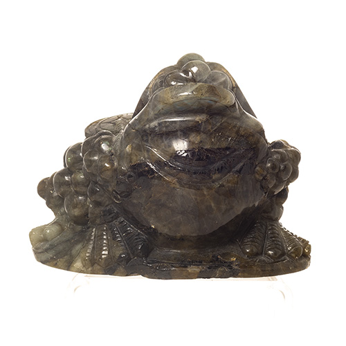 STATUETTE GRENOUILLE LABRADORITE