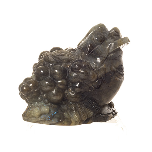 STATUETTE GRENOUILLE LABRADORITE