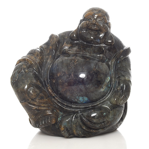 <strong>STATUETTE BOUDDHA</strong>  LABRADORITE QUALITÉ EXTRA