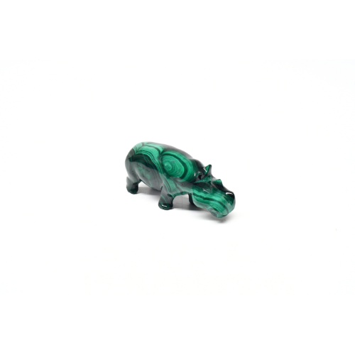 STATUETTE HIPPOPOTAME EN MALACHITE Qualité EXTRA (La pièce)