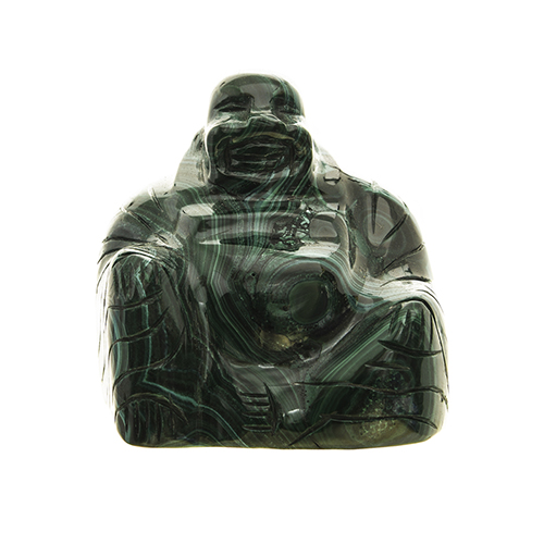 STATUETTE BOUDDHA MALACHITE Qualité EXTRA (moyen modèle)