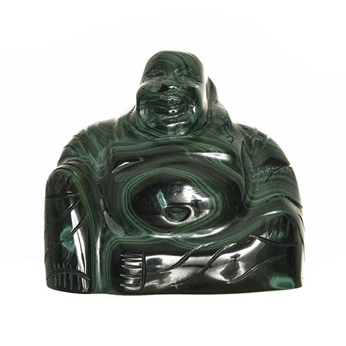 STATUETTE BOUDDHA MALACHITE Qualité EXTRA (grand modèle)