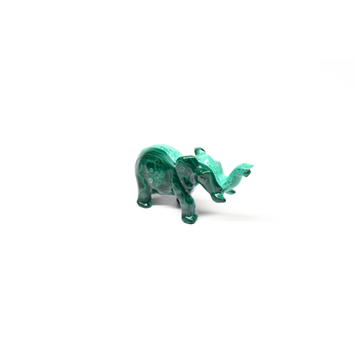 STATUETTE ÉLÉPHANT EN MALACHITE Qualité EXTRA (La pièce)