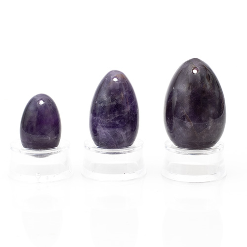 3 OEUFS DE YONI EN AMÉTHYSTE Qualité EXTRA