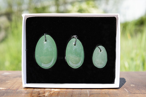 3 OEUFS DE YONI EN AVENTURINE Qualité EXTRA